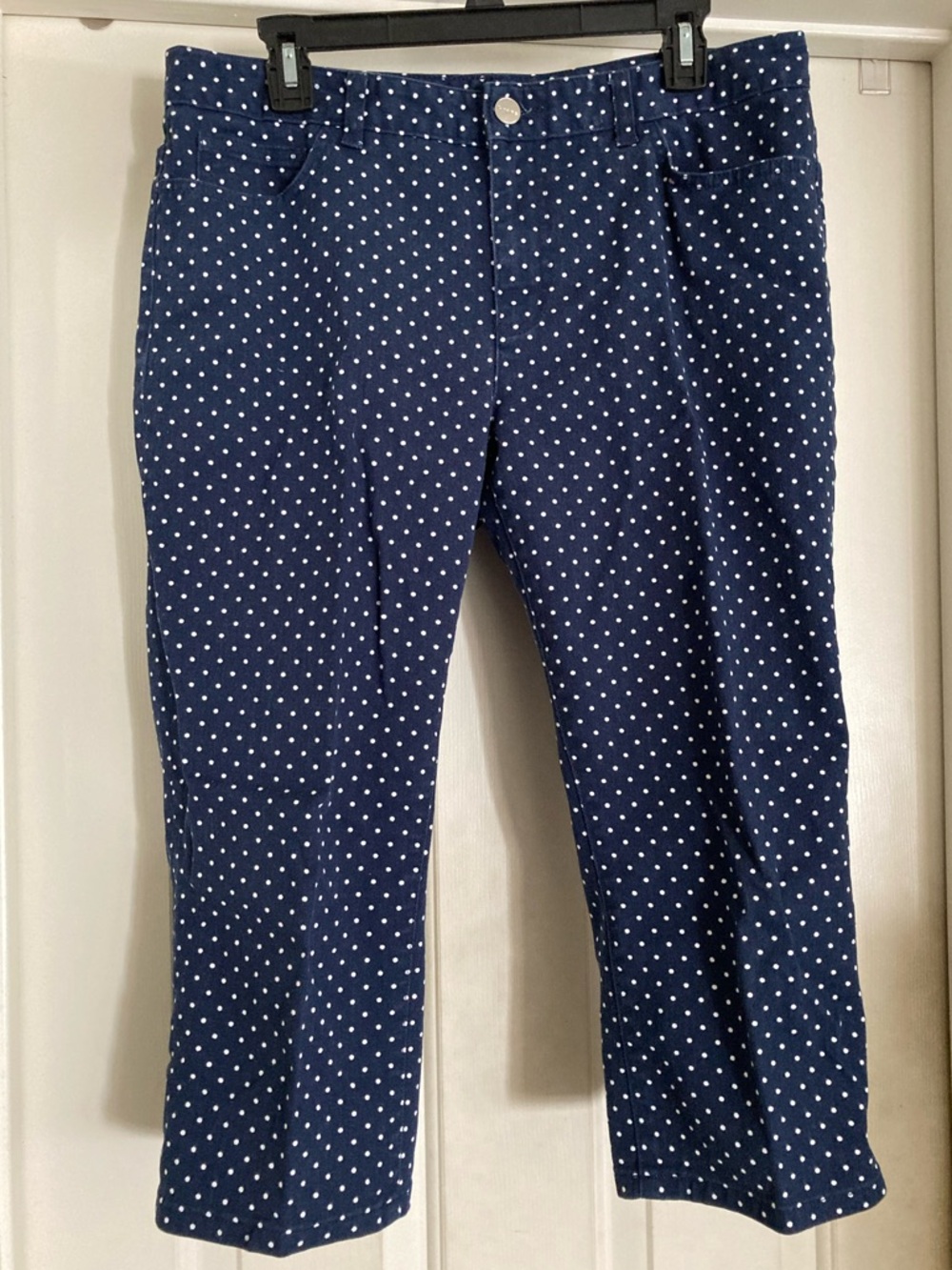 Chaps WOMENS Navy Polka Dot Capri jeans size 12